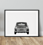 Austin Mini Classic Car Poster Front noanahiko wall art