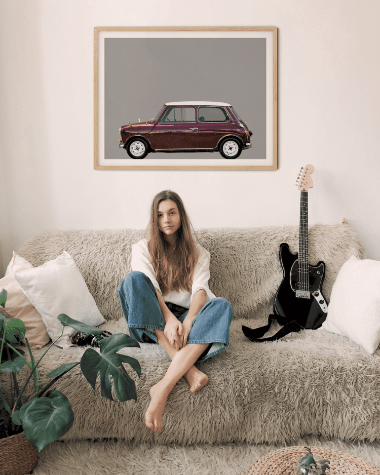 Austin Mini Classic car poster noanahiko wall art living room