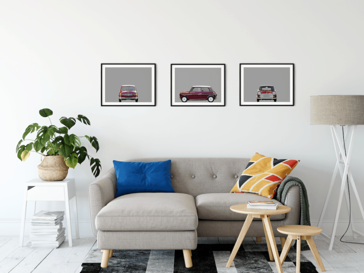 Austin Mini classic car poster art print noanahiko modern wall art