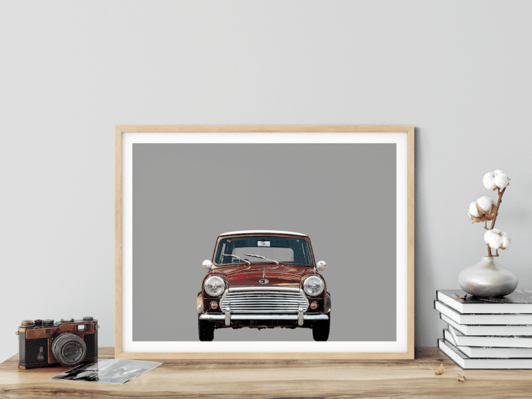 Austin Mini classic car poster art print noanahiko printed