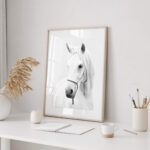 Printable Wall Art White Horse Portrait Instant Download Prints