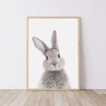 Whimsical Baby Rabbit Bunny Digital Art Print 0237