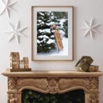 Instant Download Prints Vintage Winter Sleigh Holiday Art Poster 0257