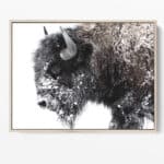 Printable Bison Art in Snow for Outdoor Adventure Theme Decor 0259