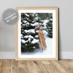 Snowy Sleigh Journey Art Poster Instant Download for Home Decor 0257